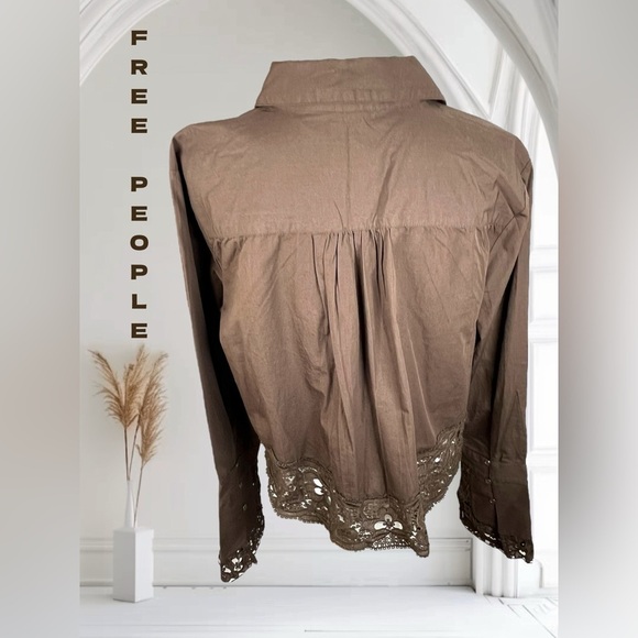 Free People | Hooked On You Pleated Lace Crop Blouse - Picture 4 of 8